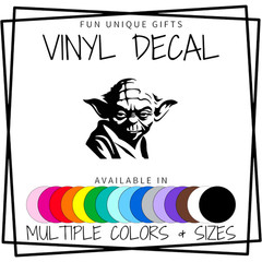 Yoda Vinyl Decal Sticker -Multiple Colors & Sizes- SHIPS FREE!