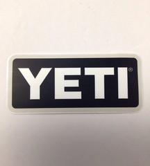 YETI Logo Sticker Authentic Decal White Black Cooler Tumbler Laptop Car Sticker