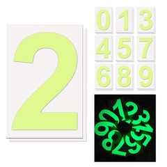 30 Numbers, Glow at Night Mailbox Number Stickers Pack, 2.4″, Waterproof Numb