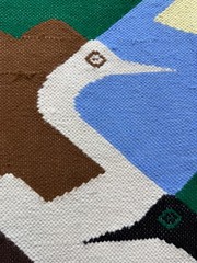 Vintage Gorgeous Hand Woven Peruvian Wool Weaving Tapestry Kilim Rug 144×106 Cm
