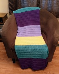 Crochet Colorblock Afghan Blanket Throw
