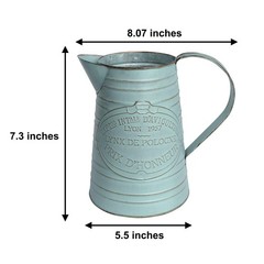 Shabby Chic Metal Jug Vase Pitcher Flower Holder for Home Decoration