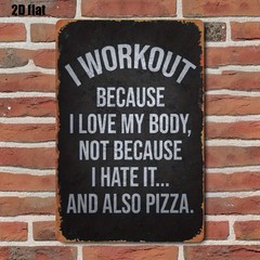 I Love My Body Workout Saying Metal Sign Rustic Wall Art Funny Gym Friend Gift
