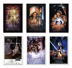 STAR WARS: EPISODE I-VI – 6 PIECE MOVIE POSTER SET (REGULARS 1) (24 X 36″ EACH)