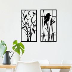 Metal Birds on Branches Wall Art Decor Sculptures, Metal Tree with Birds Wall…