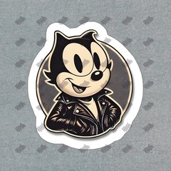 Vintage Cartoon Cat Vinyl Sticker Retro Cat Decal Perfect for #554597