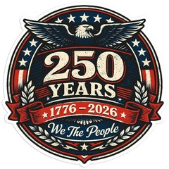 250 Years America Emblem – Vinyl Decal Sticker – Car Window Laptop – #95