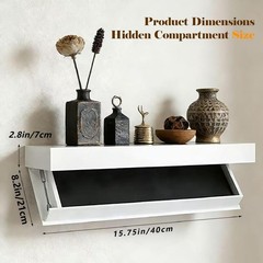 Magic Hidden Storage Box – Wall Mounted Shelf Solid Wood Floating Storag Decor