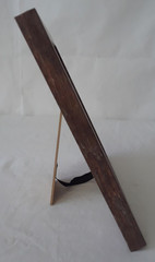 Walnut Colored Wood Frame Tabletop Under Plex Glass – New 8 x 8 in NEW