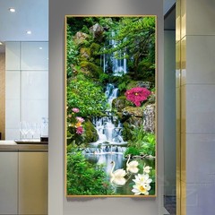 Landscape Green Tree Waterfall Canvas Painting Canvas Wall Art Canvas Prints Art