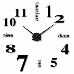 3D Wall Clock Mirror Stiker DIY Large Number Decor For Home Living Room