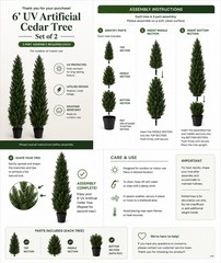 6′ Cedar Pine Artificial Topiary Tree Home Decor UV (Indoor/Outdoor) Retail $245