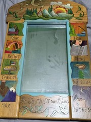 Sticks Handmade Wooden Wall Mirror «Go To the Mountains» Theme
