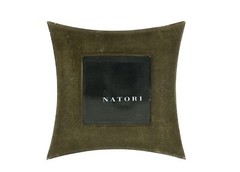 Natori Square Picture Frame, 3″x 3″ Wood Mudfoil 253655