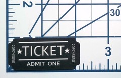 Vintage Ticket Admit One Classic Retro Vinyl Sticker Black Decal Die Cut