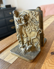 Antique Art Nouveau Heavy Bronze Bookends cir. 1910
