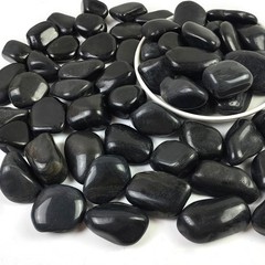 1-2.2 Inch High Decorative Black River Rocks, 5LB Polished Stones, Pebbles fo…