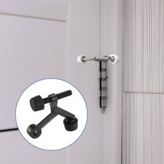 3Pcs Door Stoppers 2-1/6″ x 1-7/9″ Zinc Alloy Hinge Pin Door Stop Black