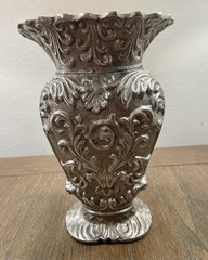 The Grazi Collection Metal Plated Silver Vase-7 1/2″ H x 5 1/4″ W x 3″ Opening