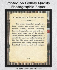 Inspirational Wall Art Poster «The Most Beautiful People» Elisabeth Kubler-Ro…