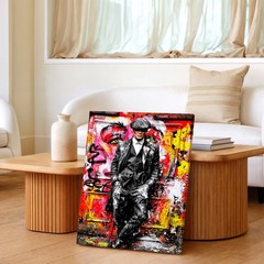 Wall Art Gangster Man Portrait Graffiti Canvas Print Colorful Street Poster
