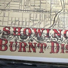 Historic City Map Chicago Illinois Fire Burnt District 22” X 36” Elmira Adviser