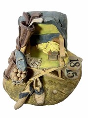 Handcrafted Golfing Sculpture 7in L x 6in W x 4 1/2in H Multi-Color Plaster