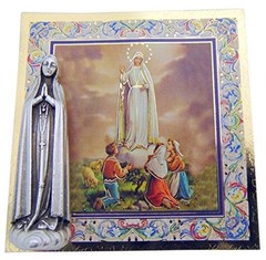 Our Lady Of Fatima Mini Saint Gift Set Tiny 1 Inch Long Statue & Prayer Card