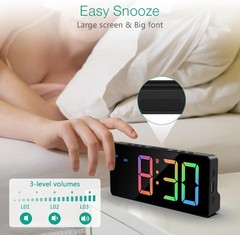 Alarm Clock for Bedroom 7 In Large Display Digital Clock with Dual Alarms&US