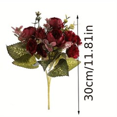A bouquet of European-style faux peony simulation flowers for home decor
