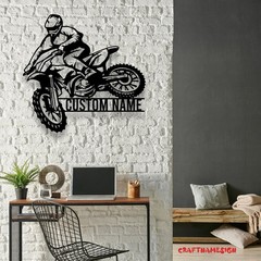 Personalized Motocross LED Metal Sign Custom Dirt Bike Wall Decor