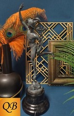 ART DECO BRONZE MERCURY STATUE HERMES SCULPTURE CHATSWORTH HOUSE GREEN FIGURINE