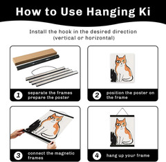 3 Pack Magnetic Poster Hanger Frame 12 Inch Black,12X16 12X18 12X20 12X24 Wood M