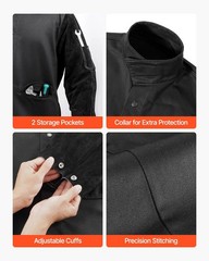 Flame Resistant Welding Jacket, Heavy Duty Split Cowhide Leather Sleeves + 9 Oz.