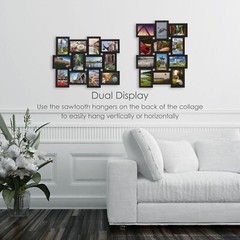 12-Opening Wall Mount Collage Frame – 4×6 & 6×4 Photos in Bold Black Finish