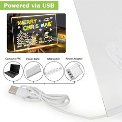 Drawing Board LED DIY Note Board with Colors Acrylic Dry Erase Board with Light