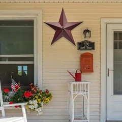 24″ Rustic Metal Large Barn Star Wall Decor-Handmade Red Barn Stars Indoor or…