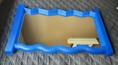 UTLTRA RARE! Vtg IKEA Uli Mirror 1996 Geometric Blue Plastic Memphis Postmodern