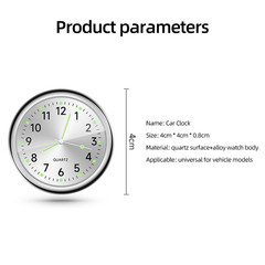 Car Dashboard Clock Mini Tiny Analog Clock Watch for Vehicle Stick On Clock USA