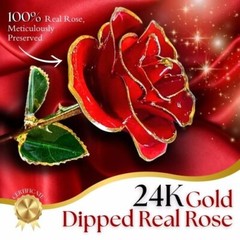 Great Easter Gift: Gold Plated Real Rose Birthday Gift with Box