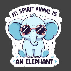 Elephant Sticker Vinyl Decal Spirit Animal Cute Funny Elephant Art