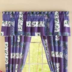 Caledonia ~ Purple Floral ~ Window Valance ~ Patchwork Design ~ Polyester/Cotton