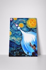Dragon Ball Z Starry Night Portrait Framed Canvas Print Wall Art (Ready To Hang)