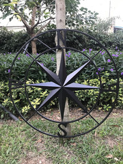 Stylish Black Compass Rose Wall Art – 41″ Decorative Home Accent