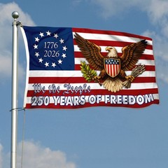 250 Years Betsy Ross We The People Bald Eagle Shield Patriot Flag Banner 3x5Feet