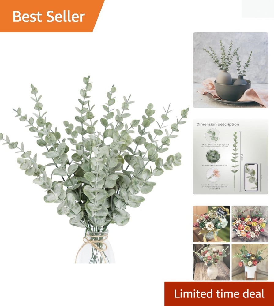 Multipurpose 18pcs Artificial Eucalyptus Leaves – Perfect for Bouquets & Decor