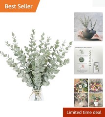 Multipurpose 18pcs Artificial Eucalyptus Leaves – Perfect for Bouquets & Decor