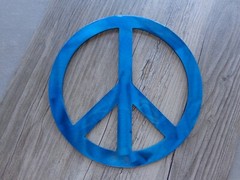 Peace Sign Symbol Plasma Cut Metal Wall Art 8″ Dia Different Colors Available