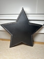 Rustic Black Tin Star Country Set of 2 Wall/ Home or Outside Decor 8.5″