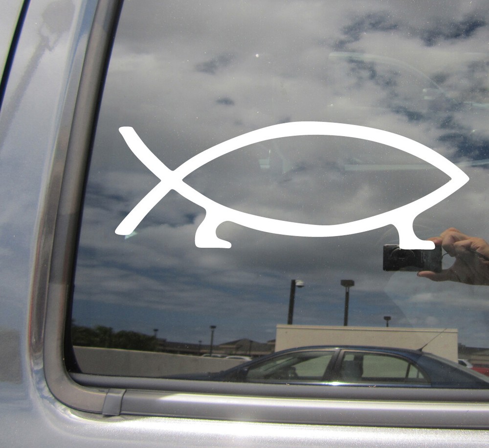 Darwin ICHTHYS Fish Evolution Humor Laptop Car Bumper Vinyl Decal Sticker 08039